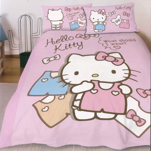 小禮堂 Hello Kitty 雙人床包組 5x6.2尺 (換裝時刻)