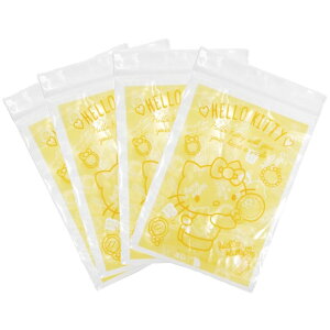 小禮堂 Hello Kitty 透明夾鏈袋 20入 10x14cm (黃裝扮款)