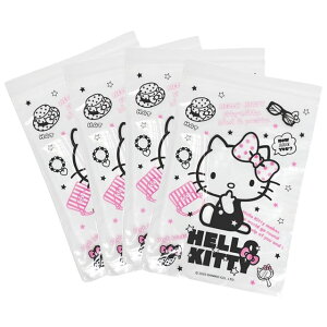 小禮堂 Hello Kitty 透明夾鏈袋 10入 14x20cm (側坐裝扮款)