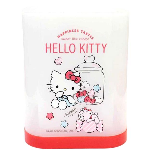 小禮堂 Hello Kitty 方型寬口筆筒 (白糖果款)