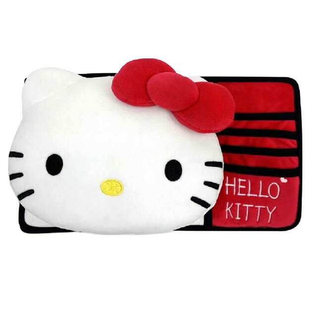 小禮堂 Hello Kitty 車用造型絨毛遮陽板護套 (大臉款)