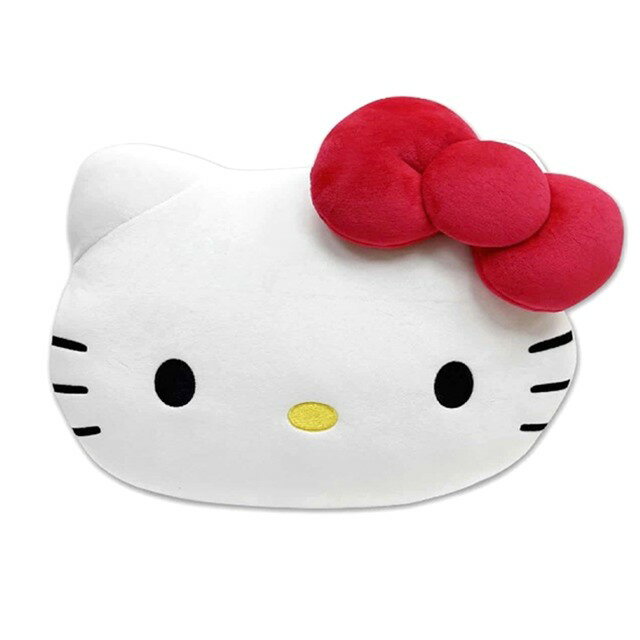 小禮堂 Hello Kitty 車用造型絨毛護腰靠墊 (大臉款)