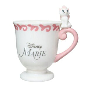 小禮堂 迪士尼 瑪麗貓 造型陶瓷茶杯 250ml (白坐姿款)