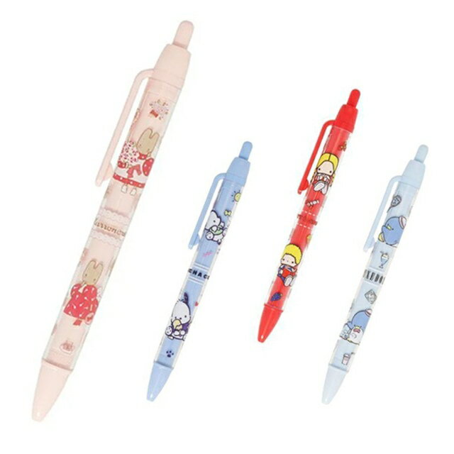 小禮堂 三麗鷗 按壓式透明殼油性原子筆 0.7mm 黑 (復古系列) 兔媽媽 帕恰狗 山姆企鵝 Patty&Jimmy