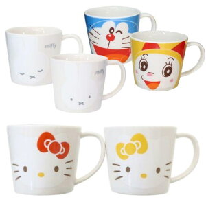 小禮堂 Hello Kitty 哆啦A夢 米飛兔 金正陶器陶瓷對杯組 280ml