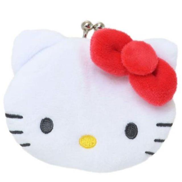 小禮堂 Hello Kitty 絨毛造型口金零錢包 (大臉款)