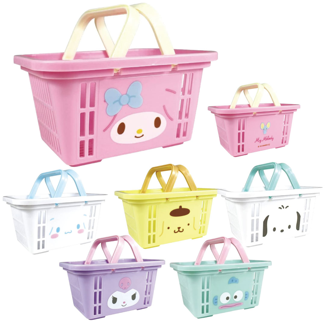 小禮堂 Sanrio 三麗鷗 迷你塑膠手提籃 (大臉款) 美樂蒂 酷洛米 大耳狗 布丁狗 帕恰狗 人魚漢頓