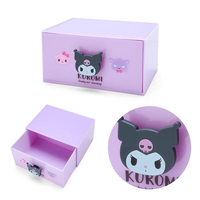 小禮堂 三麗鷗 桌上型塑膠單抽收納盒 (大臉好友款) Kitty 美樂蒂 酷洛米 3