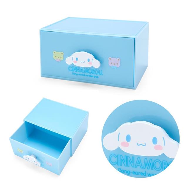 小禮堂 三麗鷗 桌上型塑膠單抽收納盒 (大臉好友款) Kitty 美樂蒂 酷洛米 4