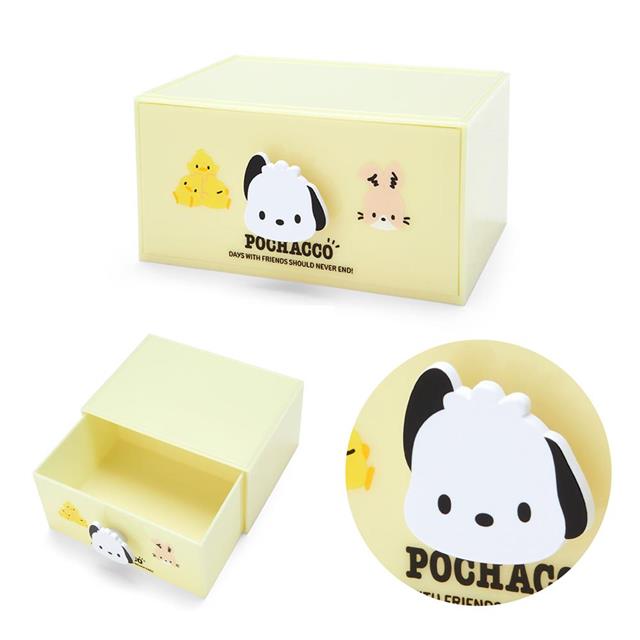 小禮堂 三麗鷗 桌上型塑膠單抽收納盒 (大臉好友款) Kitty 美樂蒂 酷洛米 5