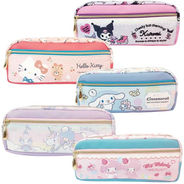 小禮堂 Sanrio 三麗鷗 雙層筆袋(人物滿版款) Kitty 美樂蒂 酷洛米 雙子星 大耳狗