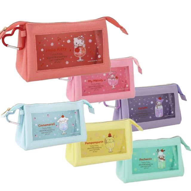小禮堂 Sanrio 三麗鷗 前透明化妝包 Kitty 大耳狗 美樂蒂 酷洛米 布丁狗 帕恰狗