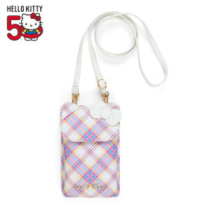 小禮堂 Hello Kitty 皮質斜背手機包 ( 蘇格蘭少女 50週年系列)