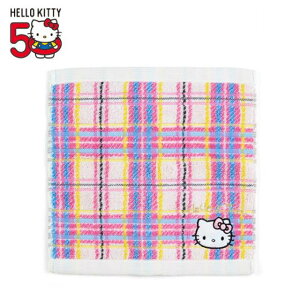 小禮堂 Hello Kitty 棉質小方巾 25x25cm (蘇格蘭少女 50週年系列)