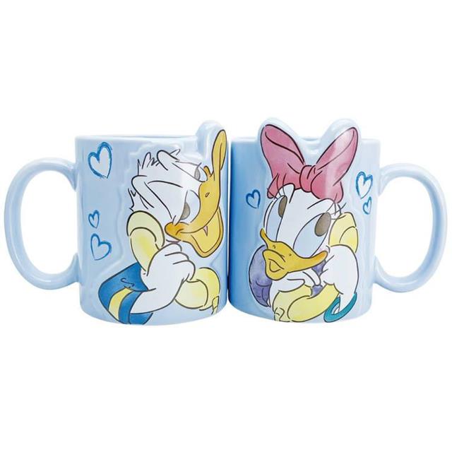 小禮堂 Disney 迪士尼 唐老鴨陶瓷馬克對杯 唐老鴨&黛西