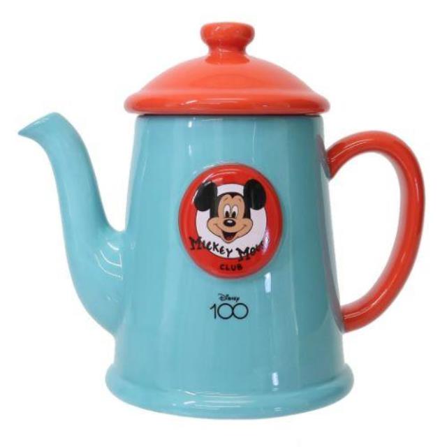 小禮堂 Disney 迪士尼 100週年 米奇陶瓷茶壺附濾網 670ml