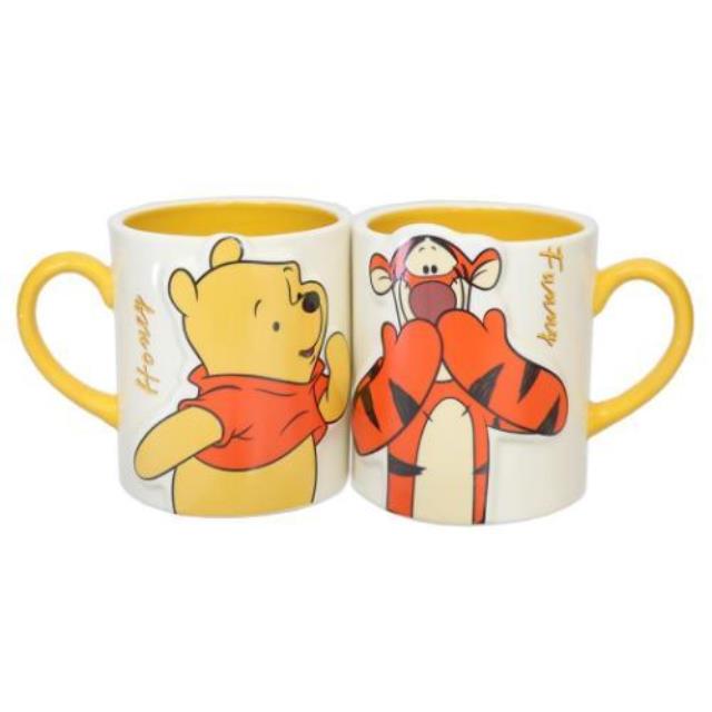 小禮堂 Disney 迪士尼 小熊維尼陶瓷馬克對杯 維尼&跳跳虎