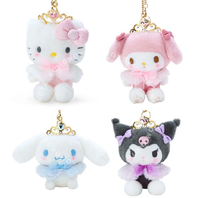 小禮堂 三麗鷗 絨毛玩偶吊飾 (皇冠 聖誕星願) Kitty 美樂蒂 酷洛米