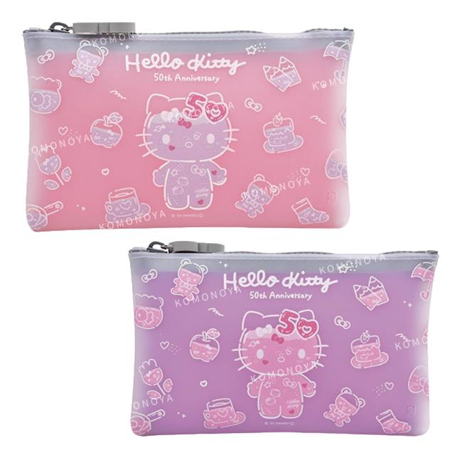 小禮堂 Sanrio 三麗鷗 Hello Kitty 50週年 矽膠小物收納包