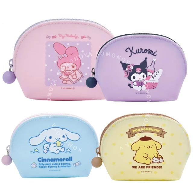 小禮堂 三麗鷗 半圓矽膠拉鍊收納包 (角色款) 美樂蒂 酷洛米 布丁狗