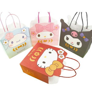 小禮堂 三麗鷗 造型手提紙袋 (達摩裝款) Kitty 美樂蒂 酷洛米