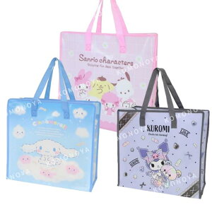 小禮堂 Sanrio 三麗鷗 方形防水拉鍊購物袋 25L (角色款) 酷洛米 大耳狗