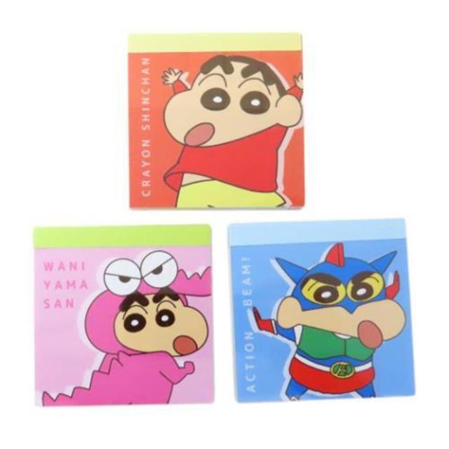 小禮堂 蠟筆小新 迷你方形便條本三入組 (裝扮款)