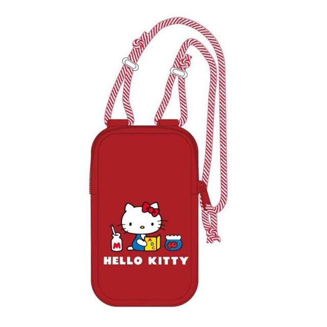 小禮堂 Hello Kitty 尼龍拉鍊手機包 (復古系列)