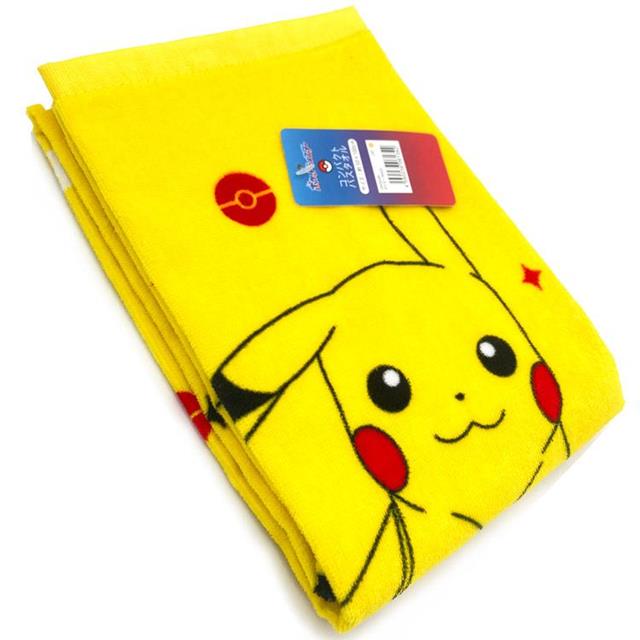 小禮堂 Pokemon 寶可夢 純棉浴巾 50x100cm (皮卡丘坐姿款)
