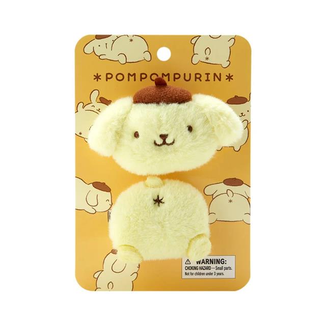 小禮堂 布丁狗 絨毛造型髮夾2入組 (PURIN✱小雛菊)