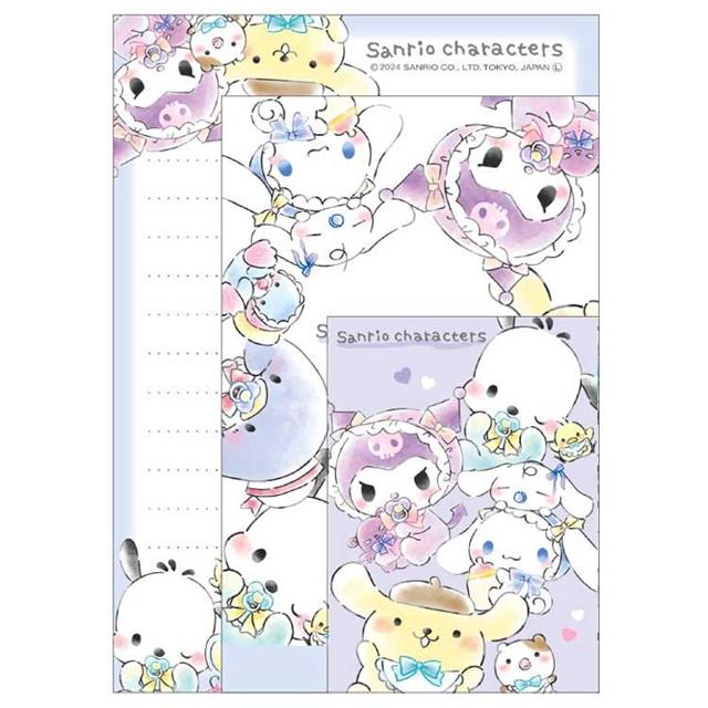 小禮堂 Sanrio 三麗鷗 角色圖案信封信紙組 (寶寶款)