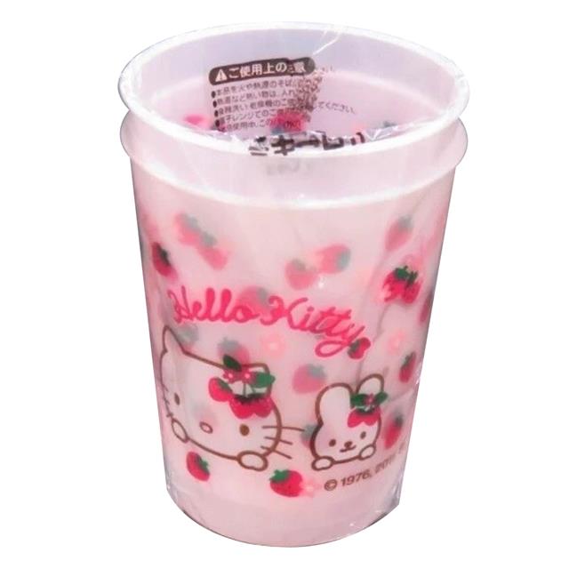 小禮堂 Hello Kitty 塑膠杯2入組 220ml (草莓 銅板小物)