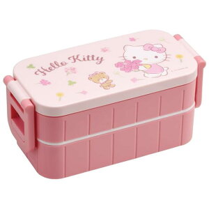 小禮堂 Hello Kitty 雙扣雙層便當盒 (花束款)