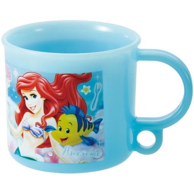 小禮堂 Disney 迪士尼 小美人魚 兒童單耳塑膠杯 200ml (藍綠色款)