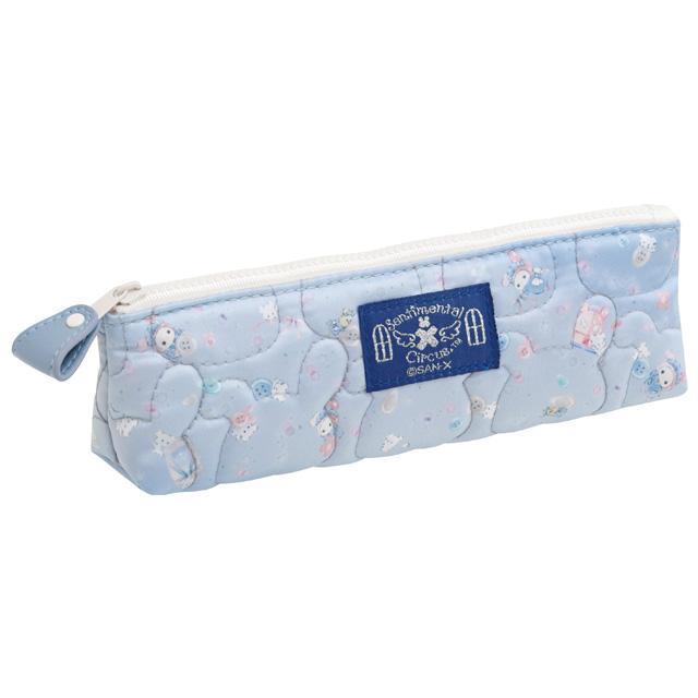 小禮堂 San-X 憂傷馬戲團 絎縫筆袋 (藍天款)
