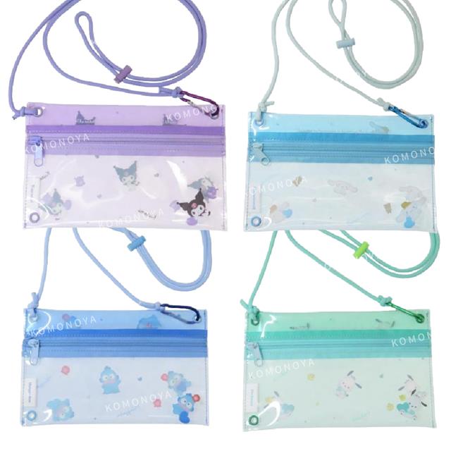 小禮堂 Sanrio 三麗鷗 PVC橫式透明手機包 (動作款) 酷洛米 大耳狗 帕恰狗