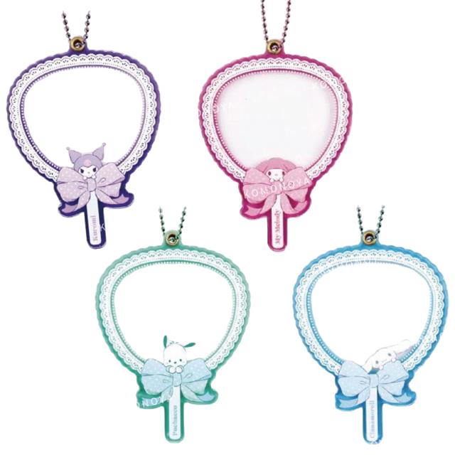 小禮堂 Sanrio 三麗鷗 扇形相片收納鑰匙圈 (扇子款) 酷洛米 美樂蒂 大耳狗 帕帢狗