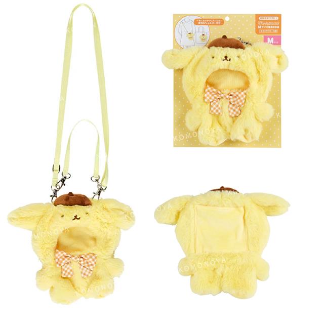 小禮堂 Sanrio 三麗鷗 絨毛造型玩偶裝附背帶 (格紋蝴蝶結 偶像應援) Kitty 酷落米 帕恰狗 2