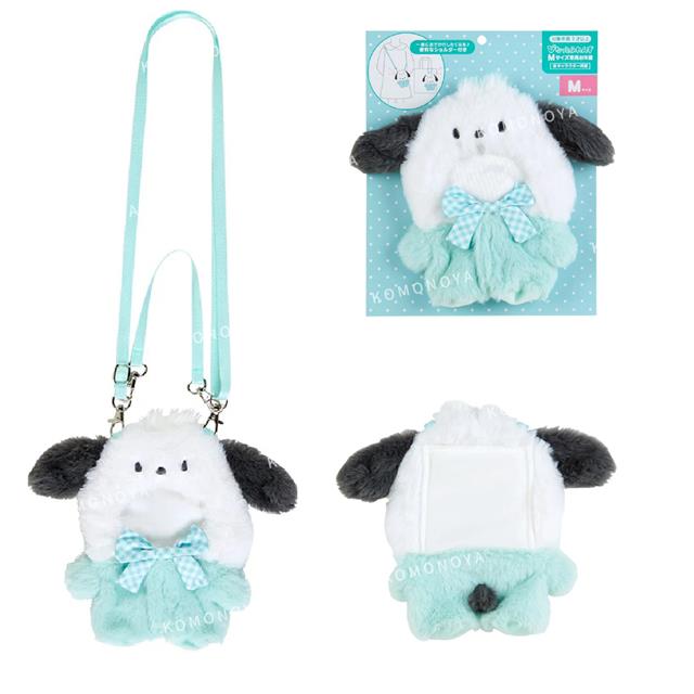 小禮堂 Sanrio 三麗鷗 絨毛造型玩偶裝附背帶 (格紋蝴蝶結 偶像應援) Kitty 酷落米 帕恰狗 3