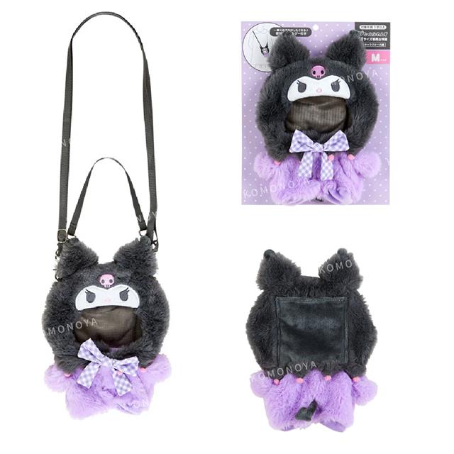 小禮堂 Sanrio 三麗鷗 絨毛造型玩偶裝附背帶 (格紋蝴蝶結 偶像應援) Kitty 酷落米 帕恰狗 5