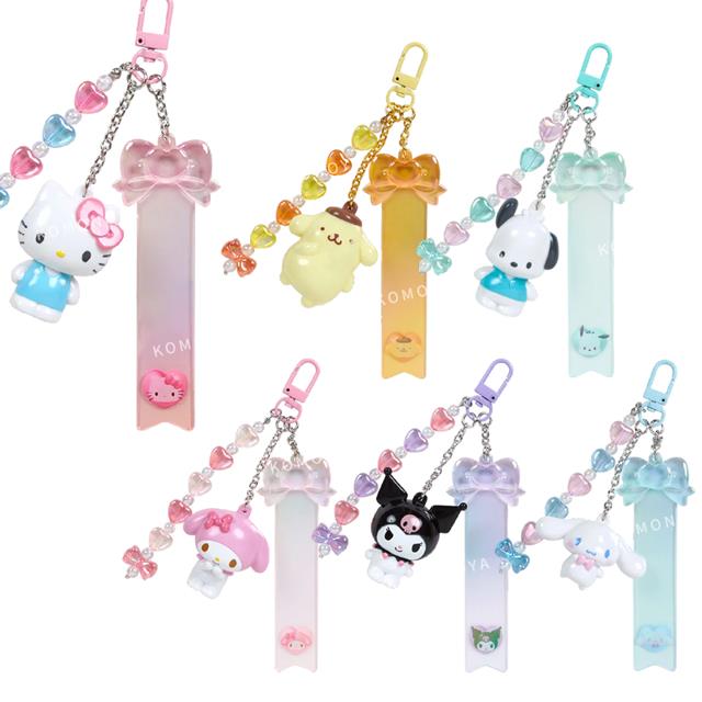 小禮堂 Sanrio 三麗鷗 串珠造型鑰匙圈附貼紙 (3D人物系列) Kitty 帕恰狗 酷洛米
