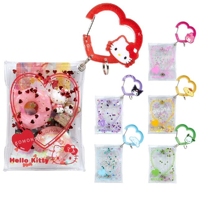 小禮堂 三麗鷗 PVC透明收納包附扣環 (2024角色大賞 心心相印) Kitty 酷洛米 大耳狗