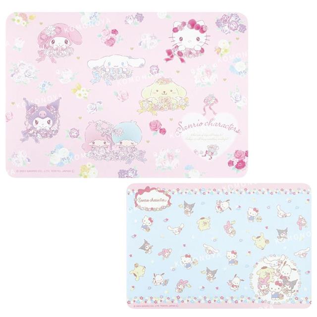 小禮堂 Sanrio 三麗鷗大集合 PVC方形桌墊 (花圈款)
