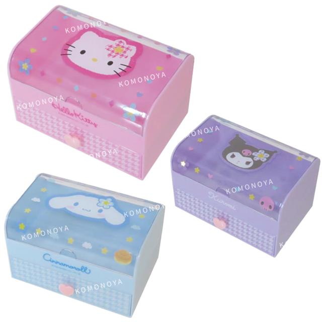 小禮堂 Sanrio 三麗鷗 桌上雙層收納盒 (大臉款) 酷洛米 大耳狗 Kitty