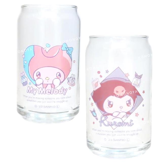 小禮堂 Sanrio 三麗鷗 造型玻璃杯 360ml (罐頭造型) 美樂蒂 酷洛米