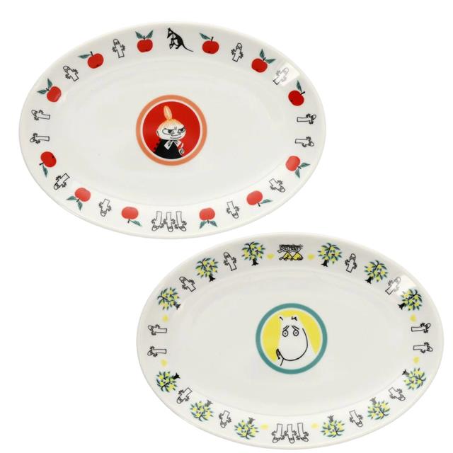 小禮堂 Moomin 嚕嚕米 陶瓷餃子橢圓盤 (角色花邊款)