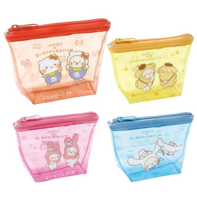 小禮堂 Sanrio 三麗鷗 x Sirotan 透明船型拉鍊零錢包 (變裝款) Kitty 美樂蒂 大耳狗