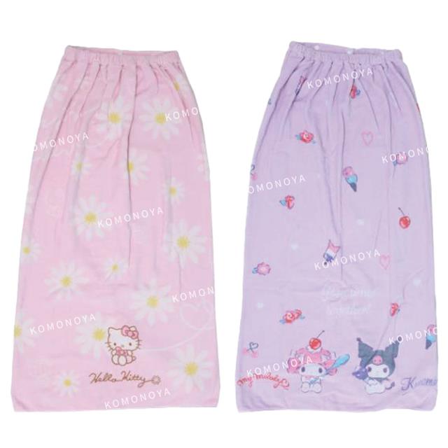小禮堂 Sanrio 三麗鷗 可圍式兒童浴巾 100x110cm (角色款) Kitty 美樂蒂 酷洛米