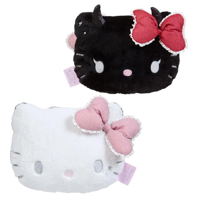 小禮堂 Sanrio 三麗鷗 Hello Kitty 絨毛大臉雙面靠墊 (Angel❤Devil)