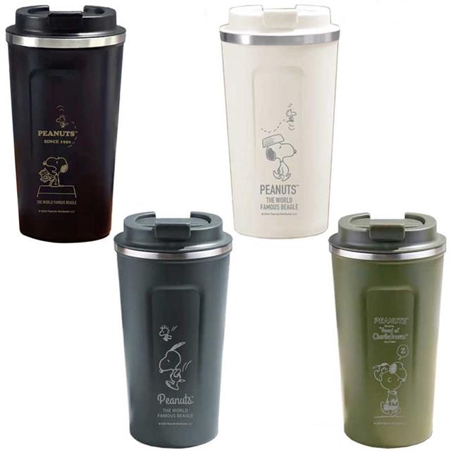 小禮堂 Snoopy 史努比 不鏽鋼隨行保溫杯 500ml (4款隨機出貨)